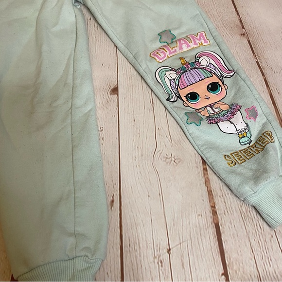 LOL Surprise Mint Green Glam Seeker Glittery Logo Sweatpants/Joggers - Picture 2 of 6